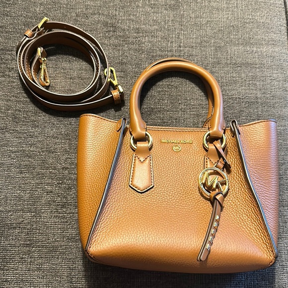 kris pebbled leather satchel